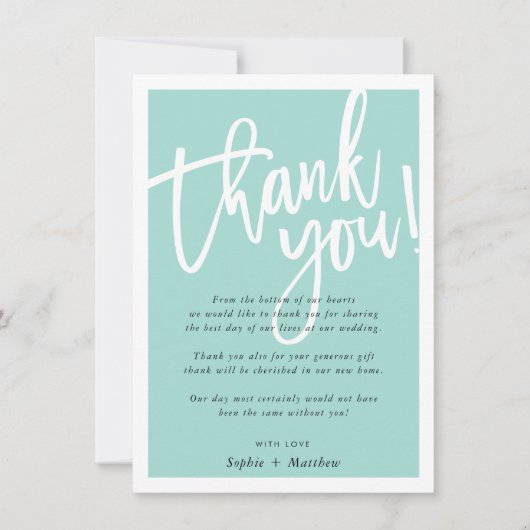 DANKEN, DASS DU das Skript mit Buchstaben bespitze Einladung (Vorderseite)