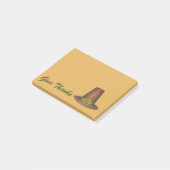 Danken Erntedank Pilgrim Puritan Hat Geschenk Post-it Klebezettel (angewinkelt)