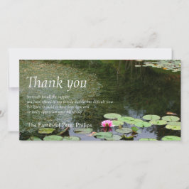 Danken friedliches Beileid Garten der Wasserlilie Dankeskarte