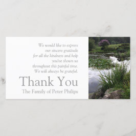 Danken friedliches Teich-Beileid des Garten-2 Dankeskarte