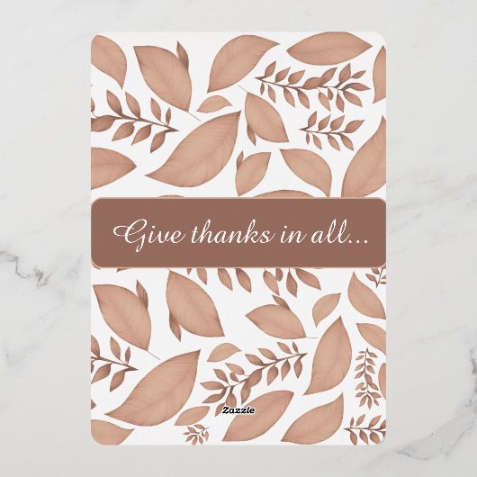 Danken Herbst Blätter Foil Einladung (Rückseite)