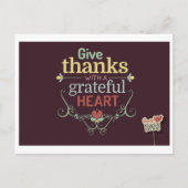 Danken mit einem dankbaren Herz Postkarte (Vorderseite)