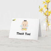 *~* danken niedliche Baby-Biene JUNGE Baby-Dusche Karte (Gelbe Blume)