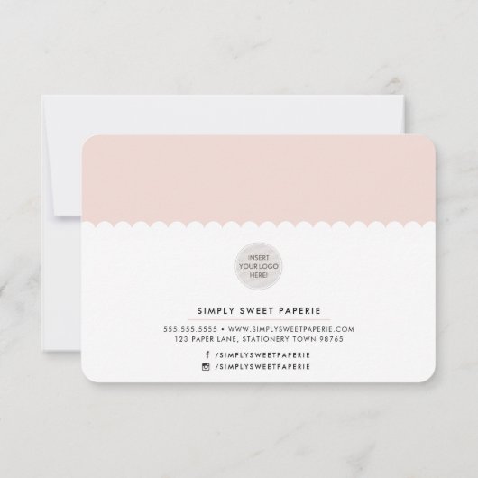 DANKEN SIE beruflich hübsches Rosa Dankeskarte (Rückseite)