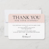 DANKEN SIE beruflich hübsches Rosa Dankeskarte (Vorderseite)