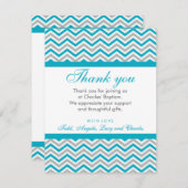 DANKEN SIE, dass süß Zickzack Aqua grau Mitteilungskarte (Vorne/Hinten)