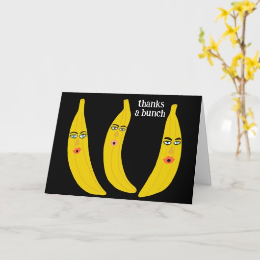DANKEN SIE EIN BUNCH Funny Bananas Vielen Dank Nie Karte (Gelbe Blume)