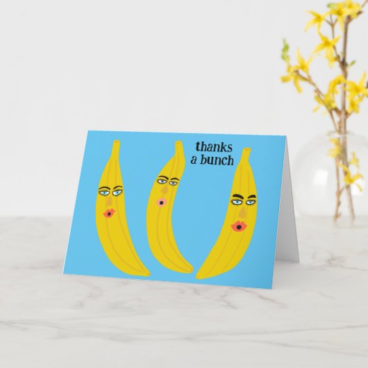 DANKEN SIE EIN BUNCH Funny Bananas Vielen Dank Nie Karte (Gelbe Blume)