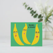 DANKEN SIE EIN BUNCH Funny Bananas Vielen Dank Nie Postkarte (Stehend Vorderseite)