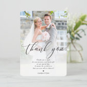 DANKEN SIE Foto Kalligraphie hübsche Overlay Dankeskarte (Stehend Vorderseite)