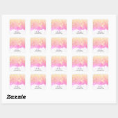 *~* DANKEN SIE Gold Foil Ombre Pink Peach AP3 Quadratischer Aufkleber (Blatt)