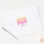 *~* DANKEN SIE Gold Foil Ombre Pink Peach AP3 Quadratischer Aufkleber (Umschlag)