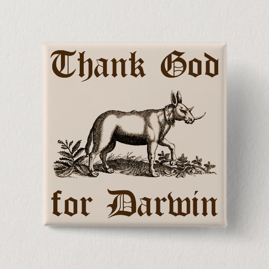 Danken Sie Gott für Darwin-Knopf Button (Vorderseite)