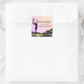 *~* DANKEN SIE Göttin Pastel Ombre Glitzer Quadratischer Aufkleber (Tasche)