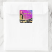 *~* DANKEN SIE Göttin Rainbow Ombre Glitzer Quadratischer Aufkleber (Tasche)