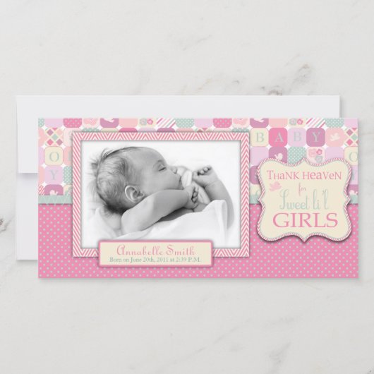 Danken Sie Himmels-Mädchen-Foto-Karte Dankeskarte (Vorderseite)