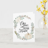 Danken Sie mit einem dankbaren Herz-Erntedank Karte (Gelbe Blume)