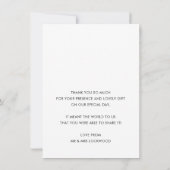 DANKEN SIE SICH einfach mit einem Buchstaben türki Dankeskarte (Rückseite)