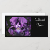 Danken Sie Sie-Tiefer lila Iris Dankeskarte (Vorne/Hinten)