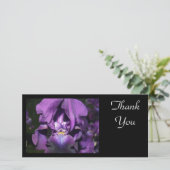 Danken Sie Sie-Tiefer lila Iris Dankeskarte (Stehend Vorderseite)