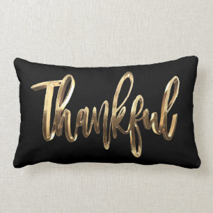 Dankend Elegantes Gold Script Moderner Erntedank Lendenkissen