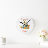 Dankend und gesegnet Erntedank Pumpkin Wall Clock Runde Wanduhr (Zuhause)
