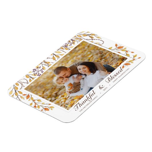 Dankend und gesegnet glücklich Erntedankfest Fall  Magnet (Linke Seite)