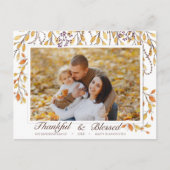 Dankend und gesegnet glücklich Erntedankfest Fall  Postkarte (Vorderseite)