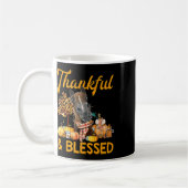 Dankend und gesegnet Pumpkin Horse Fall Thanksgivi Kaffeetasse (Links)