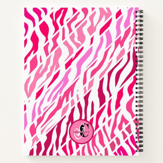Dankensblatt Personalisiert Pink Zebra Stripe Notizblock (Rückseite)