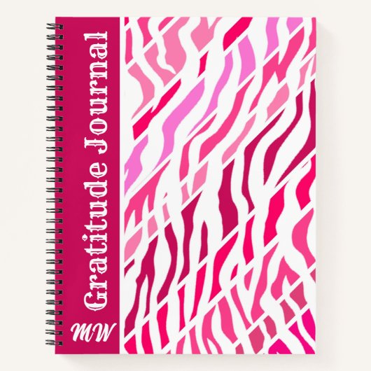 Dankensblatt Personalisiert Pink Zebra Stripe Notizblock (Vorderseite)