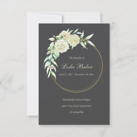 Dankensring-Beileid Dankeschön-Karte Dankeskarte (Vorderseite)