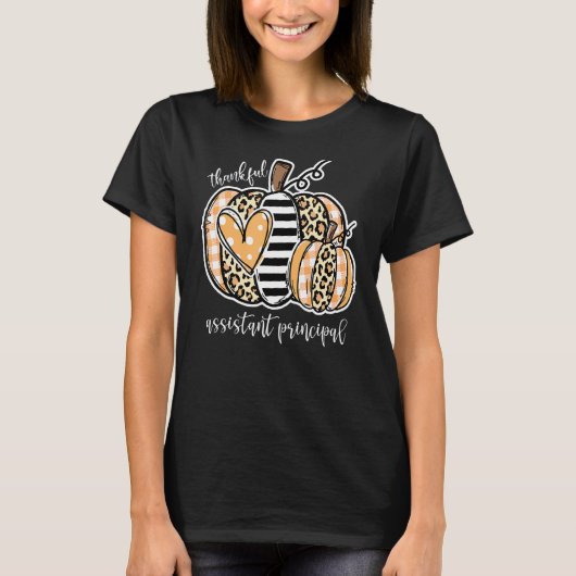 Dankenswerter Assistent Principal Leopard Pumpkin T-Shirt (Vorderseite)