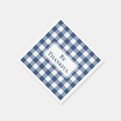 Dankenswerter Blue White Gingham Karo Erntedank Serviette (Ecke)