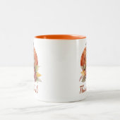 Dankenswerter blumenkürbis Herbst Herbst Erntedank Zweifarbige Tasse (Mittel)