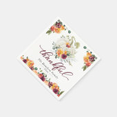 Dankenswerter Burgundy Floral Pumpkin Erntedank Serviette (Ecke)