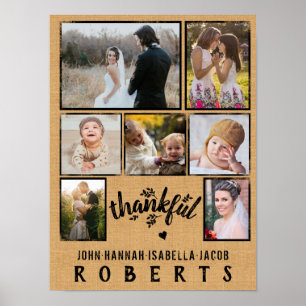 Dankenswerter Burlap Farmhouse 7 Family Foto Colla Poster