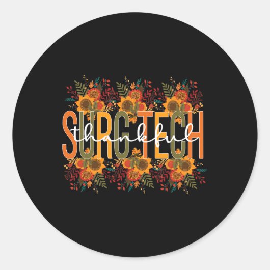 Dankenswerter chirurgischer Technologe Erntedank S Runder Aufkleber (Vorderseite)