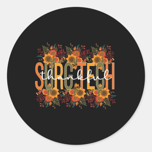 Dankenswerter chirurgischer Technologe Erntedank S Runder Aufkleber (Vorderseite)