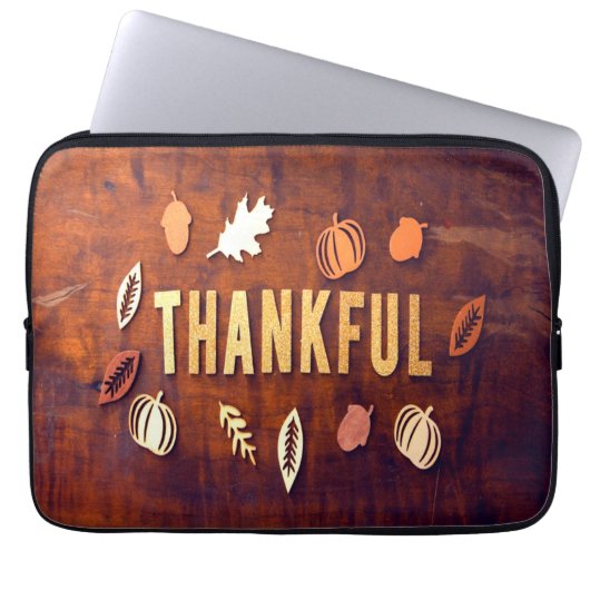 Dankenswerter Erntedank Herbstlaub Pumpkin Laptopschutzhülle (Vorderseite)