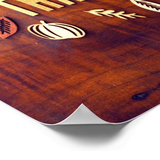 Dankenswerter Erntedank Herbstlaub Pumpkin Poster (Ecke)