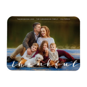 Dankenswerter Erntedank Simple Script Family Foto Magnet