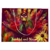 Dankenswerter Erntedank Türkei Bloral Red Große Geschenktüte (Rückseite)