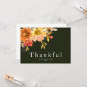 Dankenswerter Fall florales Glück Thanksgiving Karte (Vorderseite/Rückseite Beispiel)