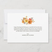 Dankenswerter Fall florales Glück Thanksgiving Karte (Rückseite)