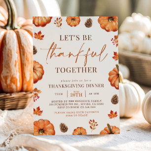 Dankenswerter Fall Pumpkin Erntedank Dinner Einladung