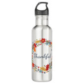 Dankenswerter Fall Wreath Mug Thanksgiving-Geschen Edelstahlflasche (Vorderseite)