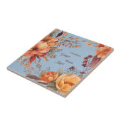 Dankenswerter, gesegneter, floraler Erntedank Fliese (Seite)