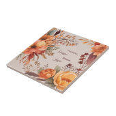 Dankenswerter, gesegneter, floraler Erntedank Fliese (Seite)