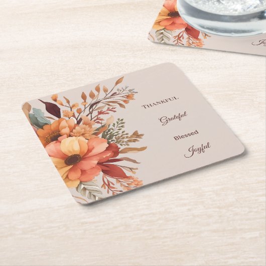 Dankenswerter, gesegneter, floraler Erntedank Rechteckiger Pappuntersetzer (angewinkelt)